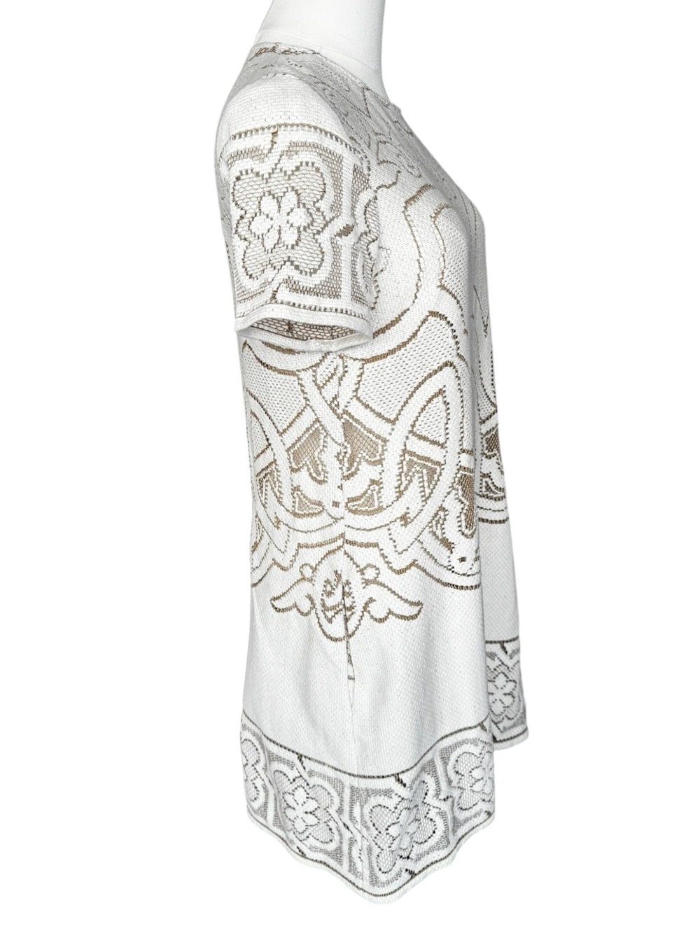 La DoubleJ. Lacey Mini Swing Dress in Solid White Smoke in Embroidered Cotton XS - Picture 6 of 16